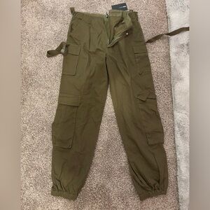Fashion Nova Khaki Cargo Joggers